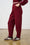 Barrel Leg Sweat Pants in Burgundy