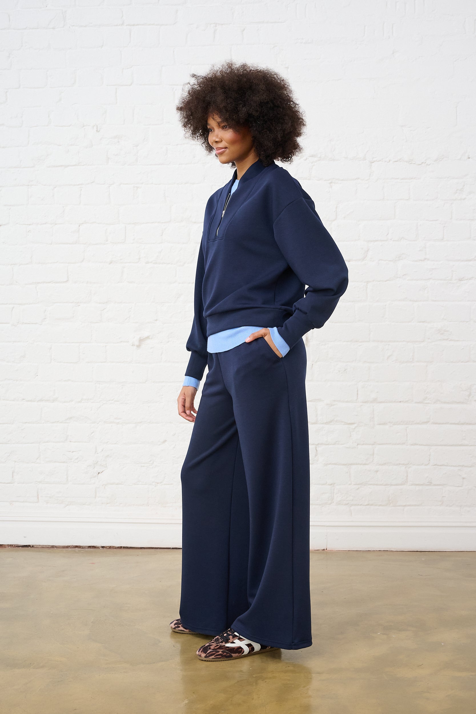 Luxe Quarter Zip in Navy – Me&B