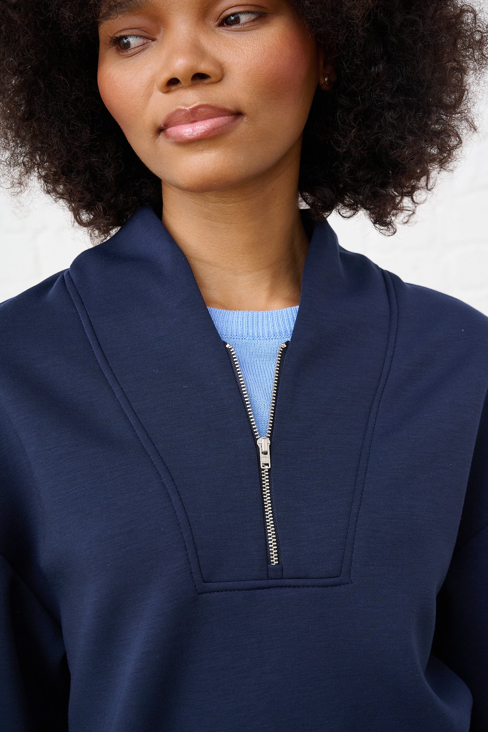 Luxe Quarter Zip in Navy