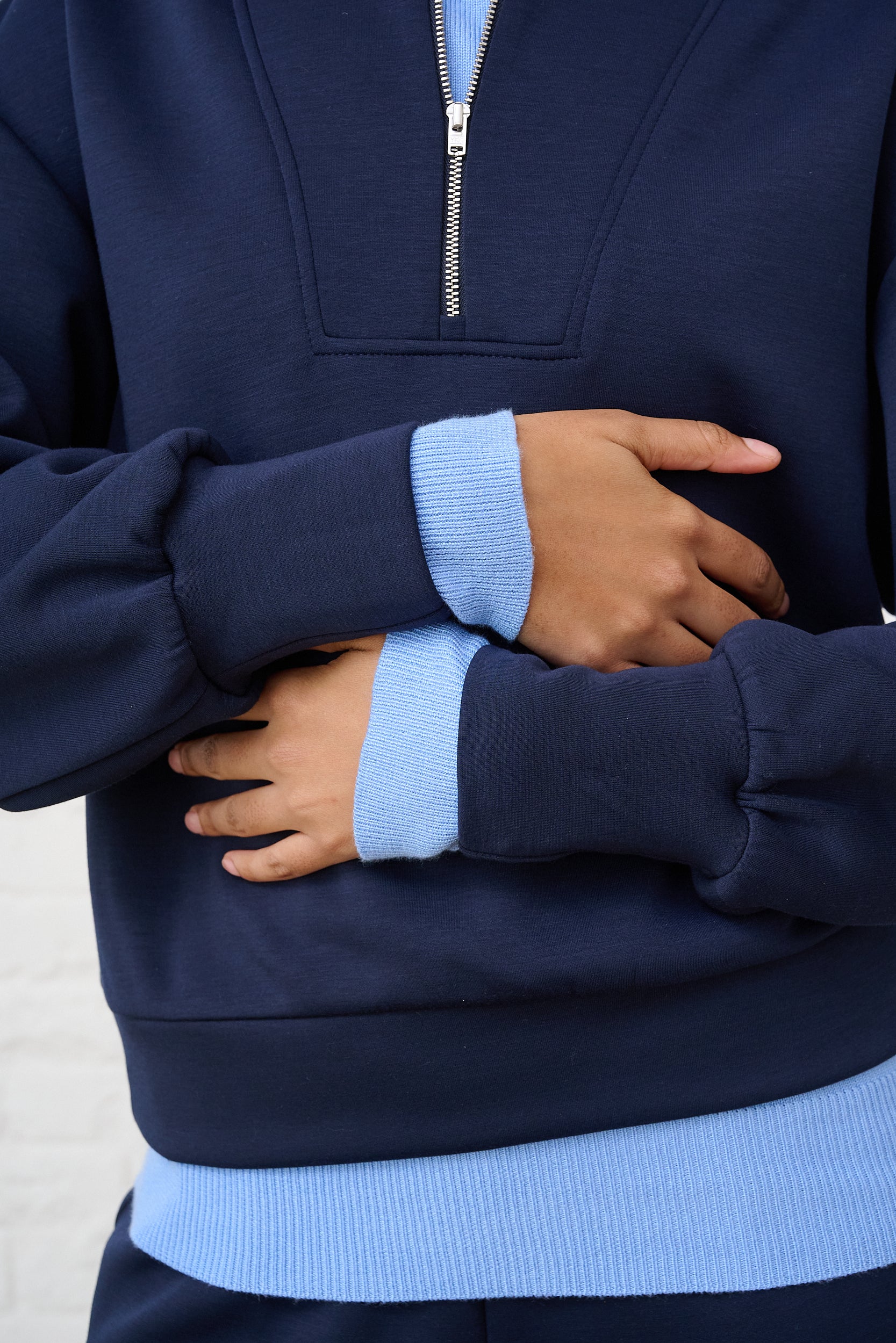Luxe Quarter Zip in Navy