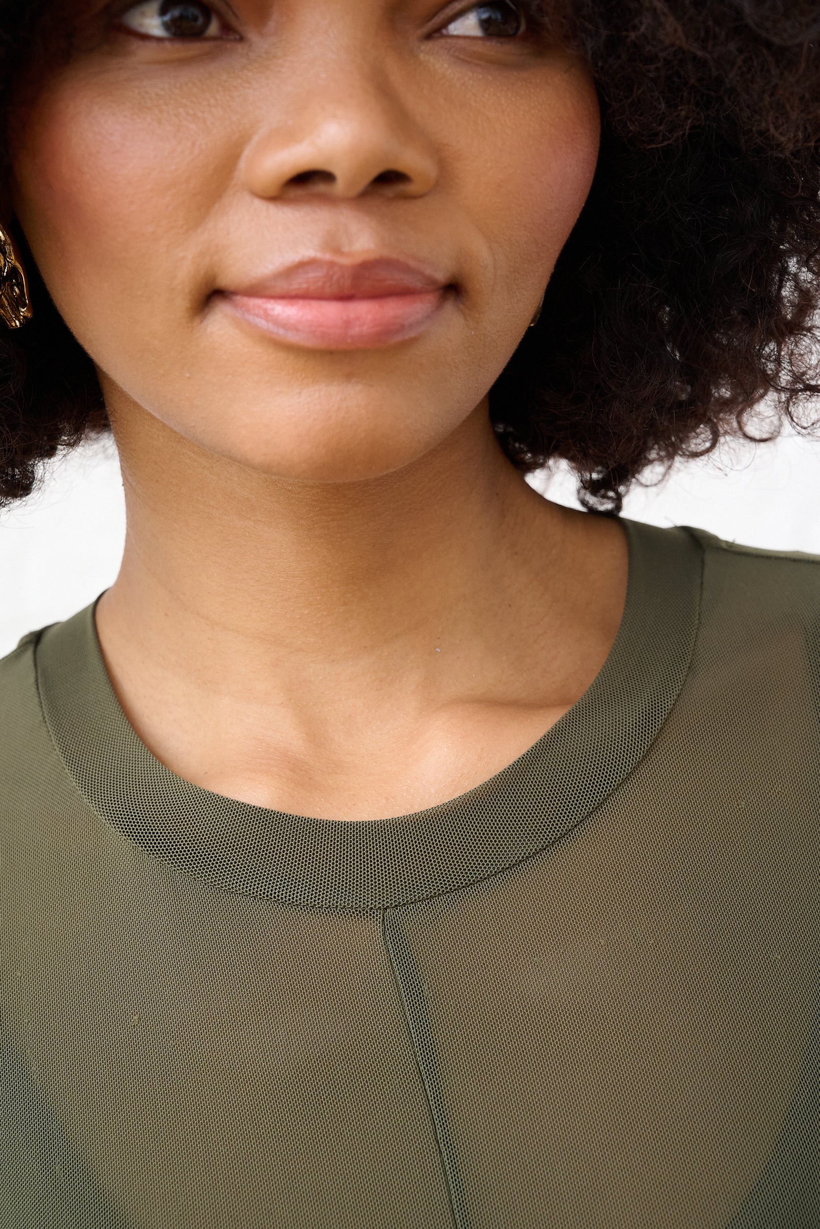 Moss Green Mesh Maxi Dress