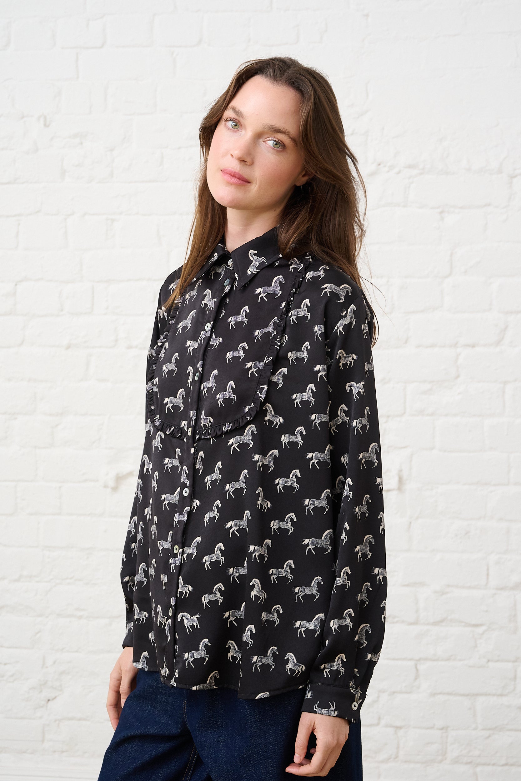 Printed Shirt in Horse Novelty