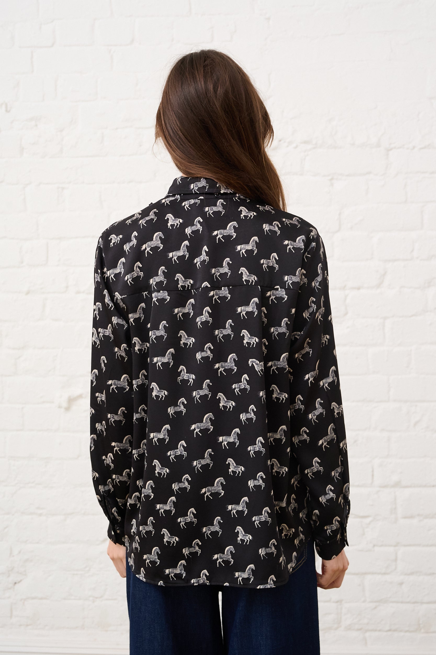 Printed Shirt in Horse Novelty