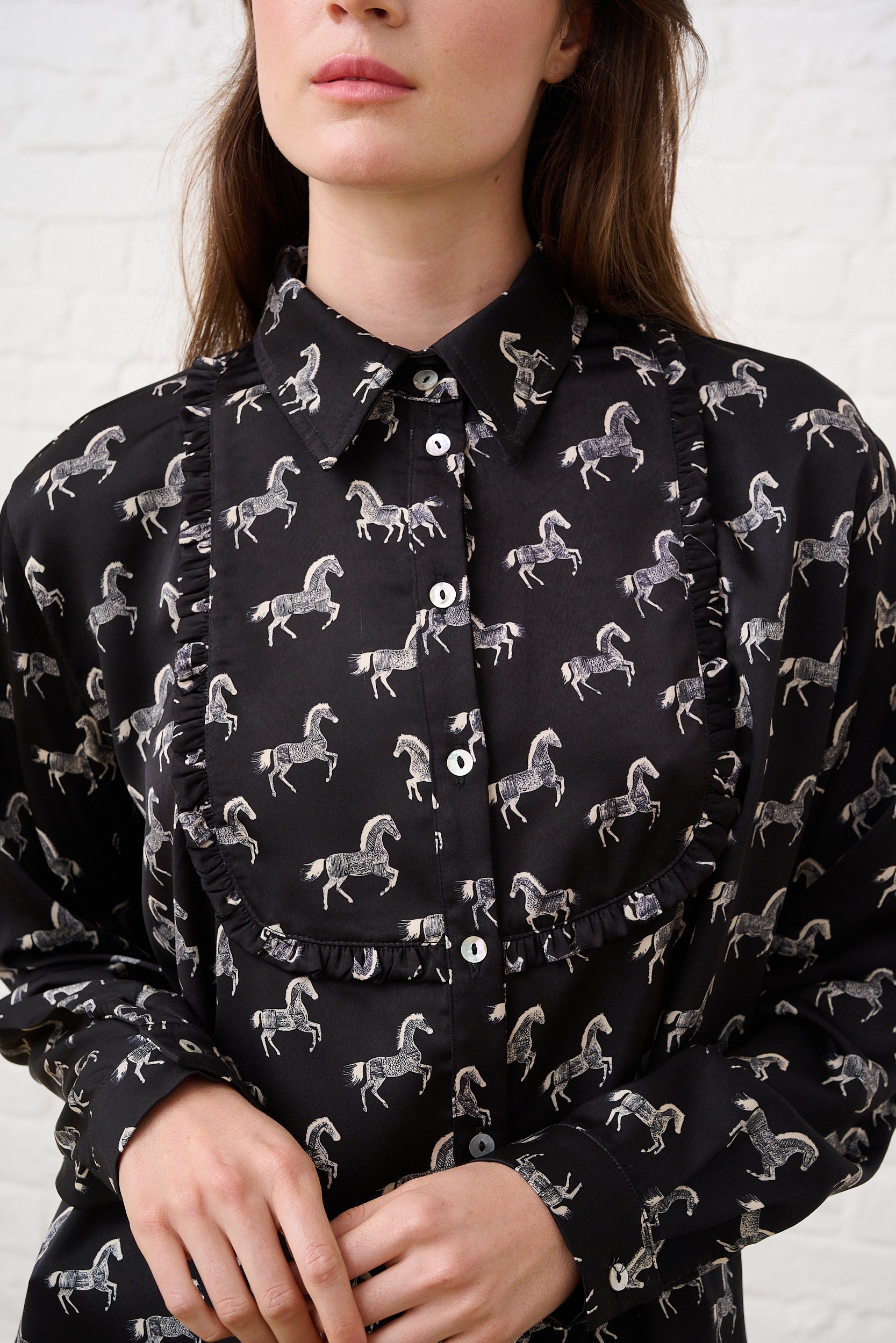 Printed Shirt in Horse Novelty