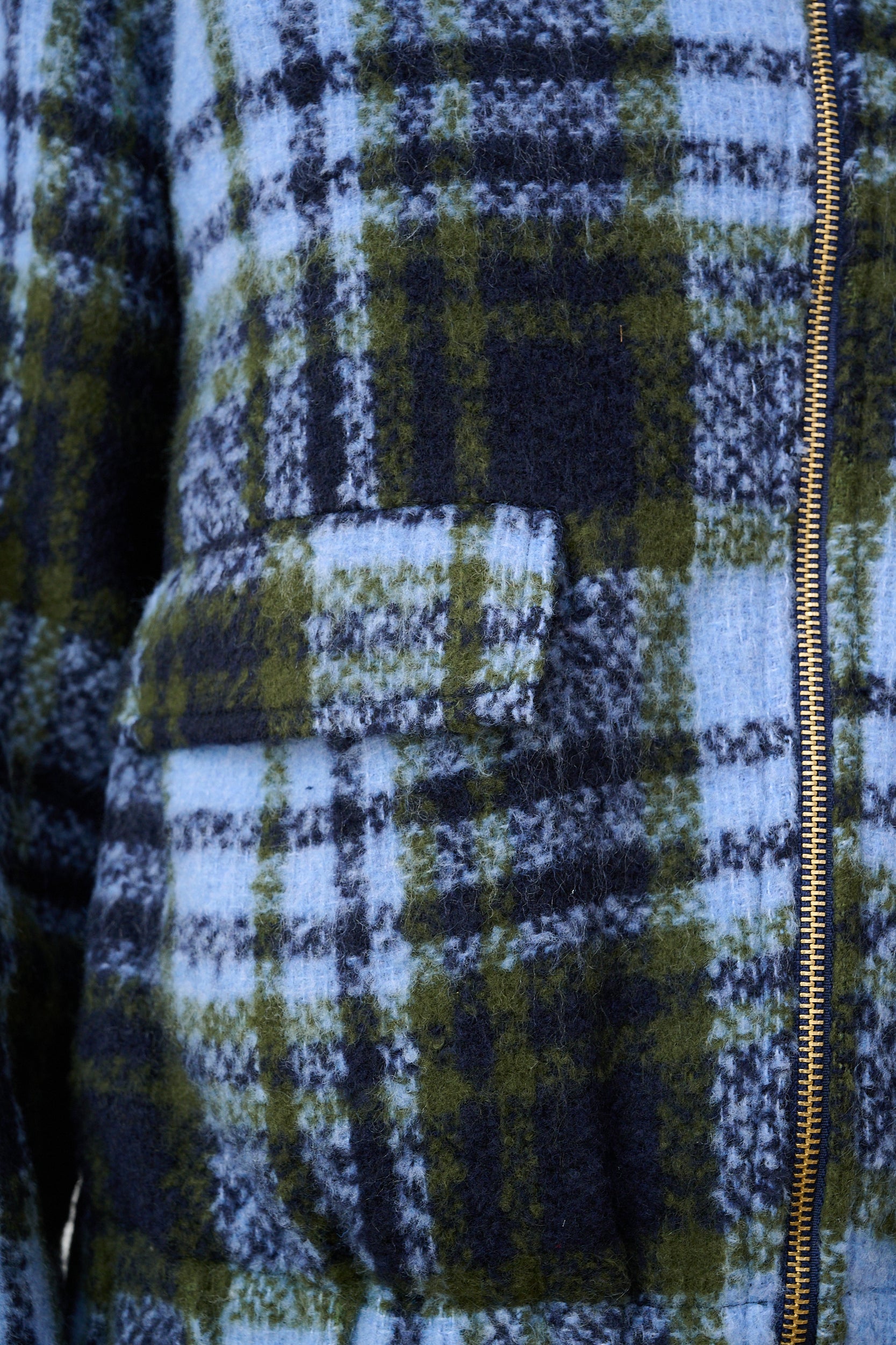 Melton ZipThrough Bomber Jacket in Ice Moss