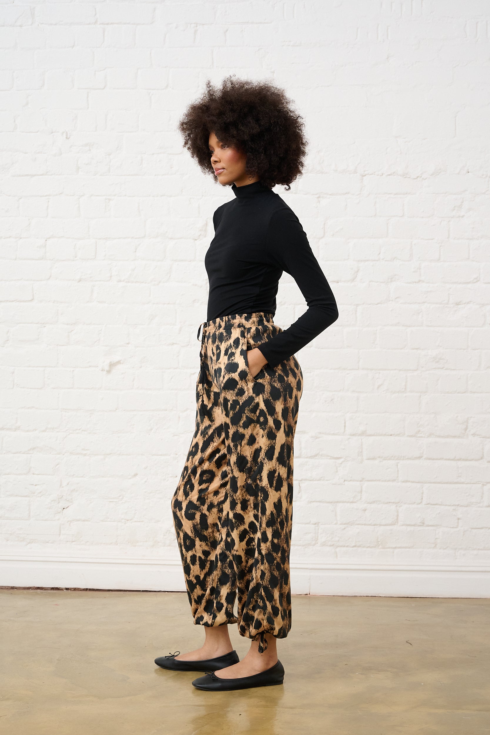 Animal Satin harem pant