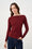 Luxe Boat Neck Top In Burgundy