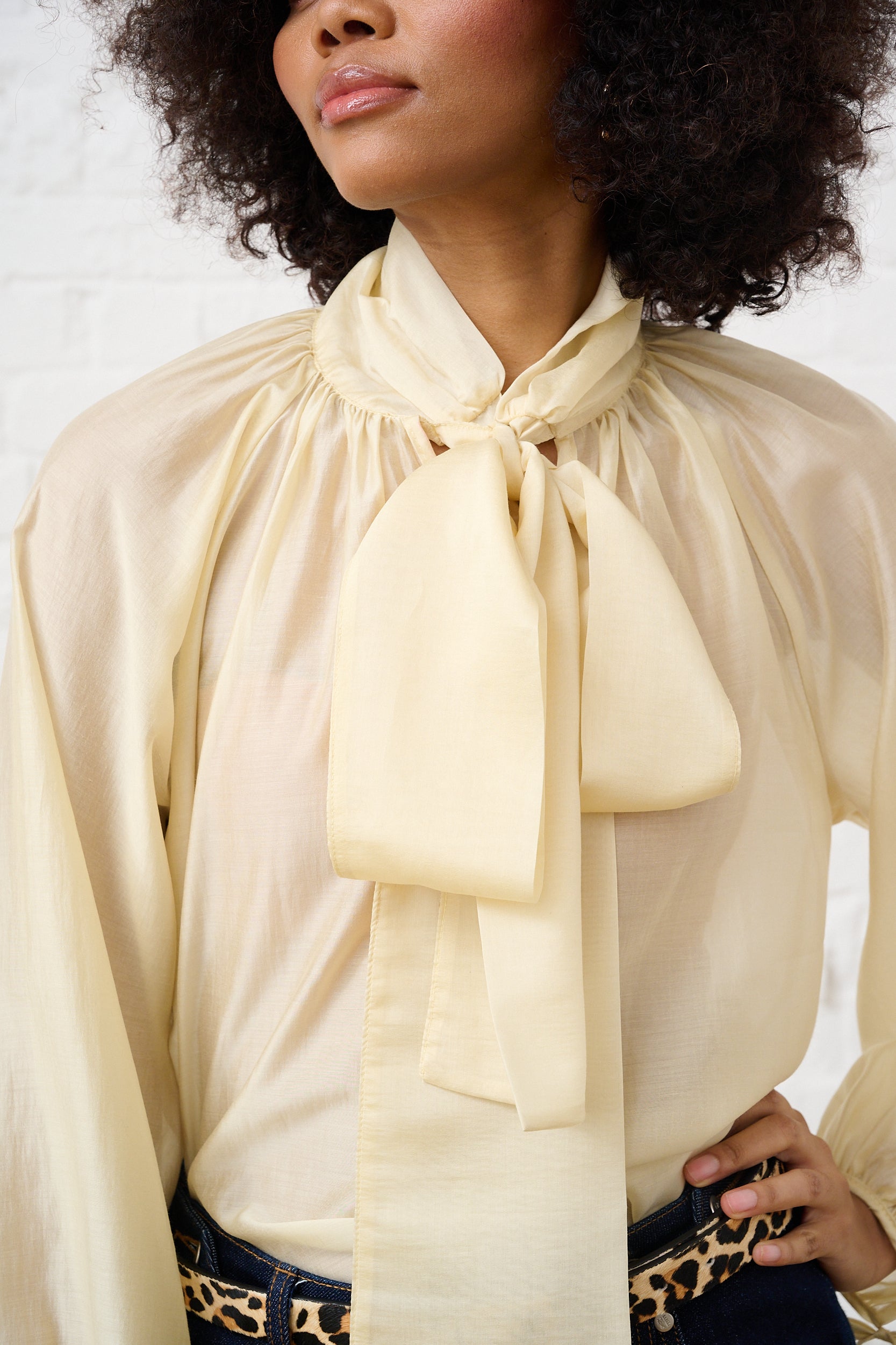 Blouse in Sheer Butter