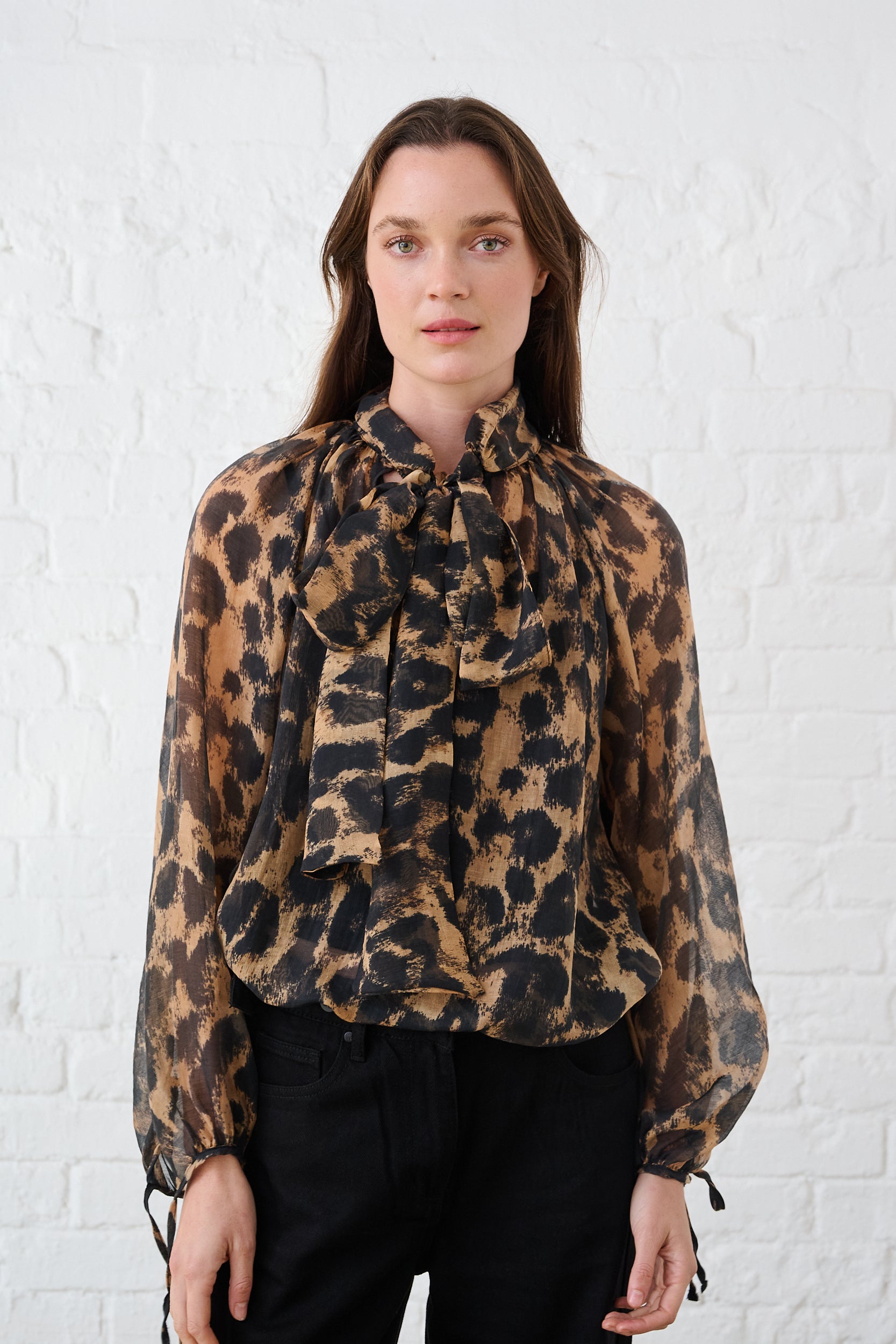 Blouse in Animal Voile