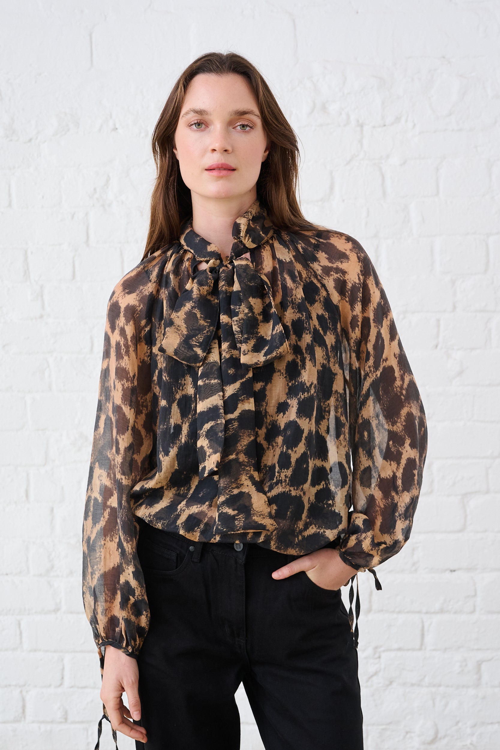 Blouse in Animal Voile