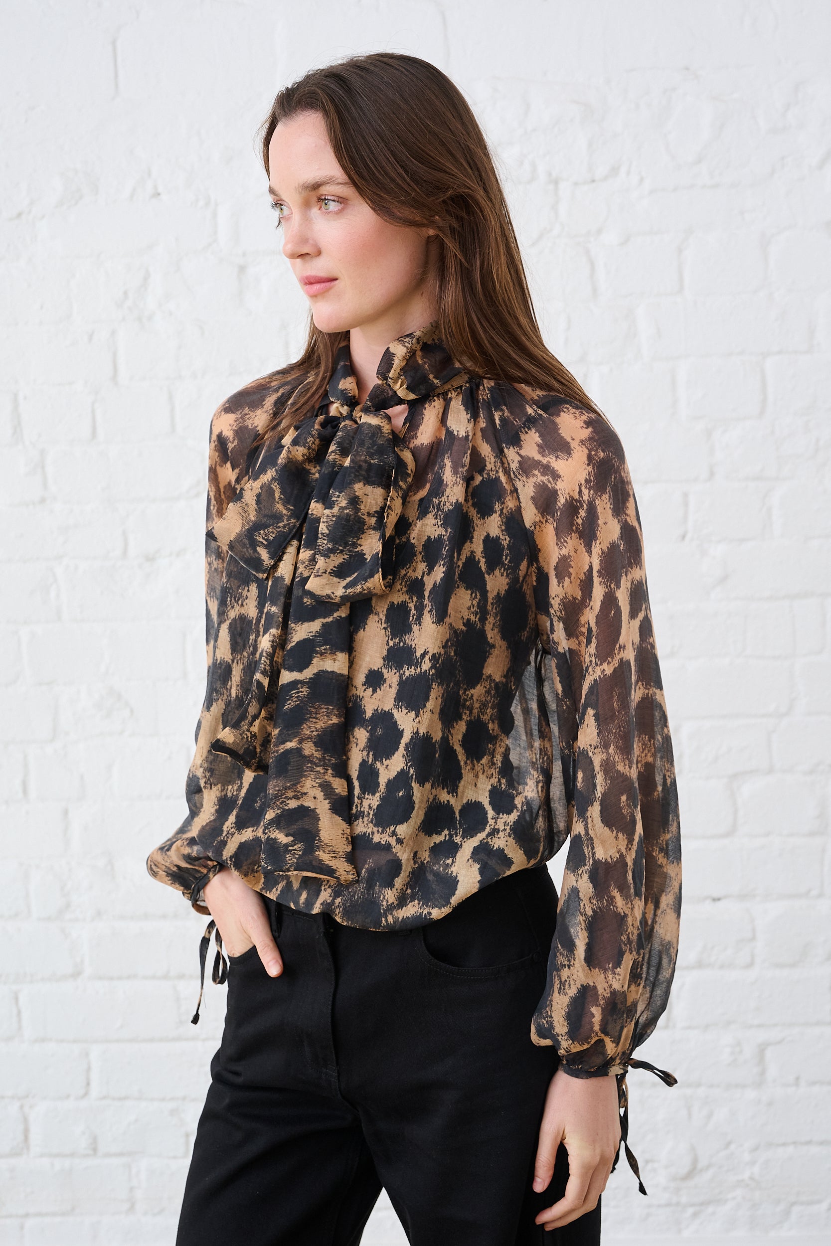 Blouse in Animal Voile