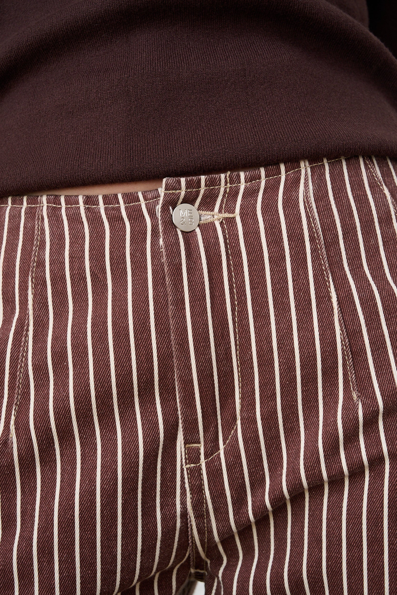 Contour Waist Barrel Leg Jeans in Choc Stripe