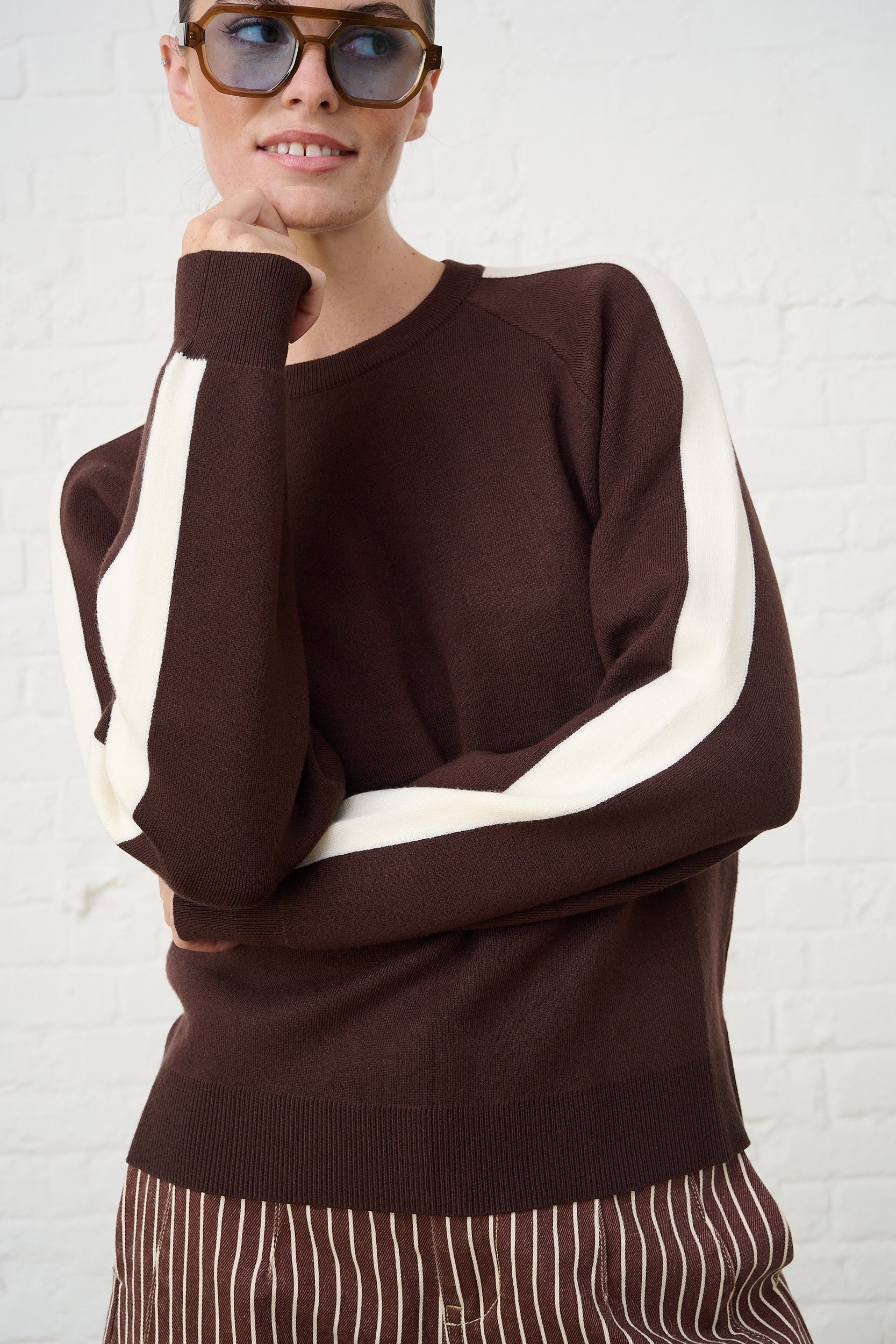 Super Soft Knit Sweat in Choc/Milk