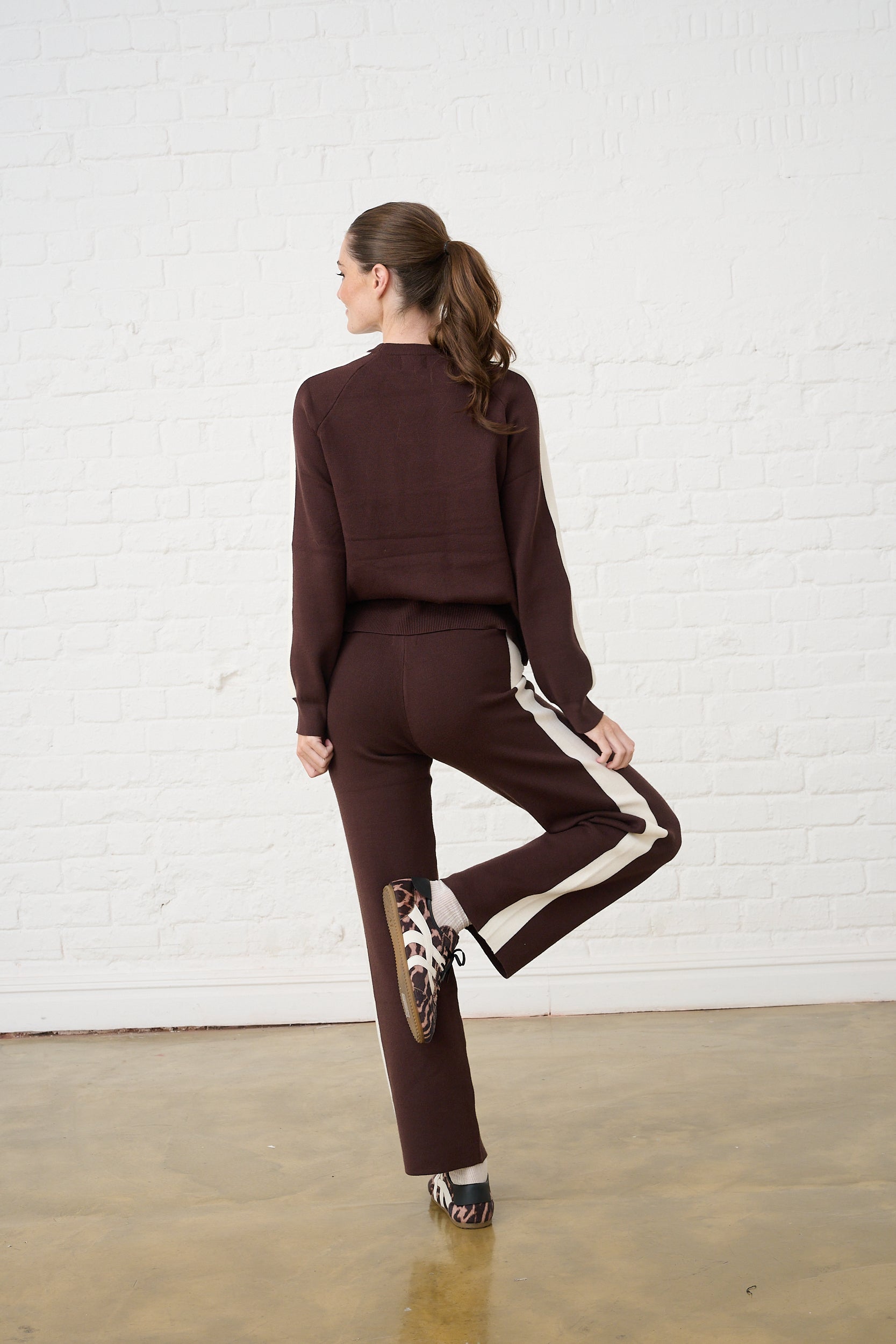 Super Soft Knit Sweat in Choc/Milk