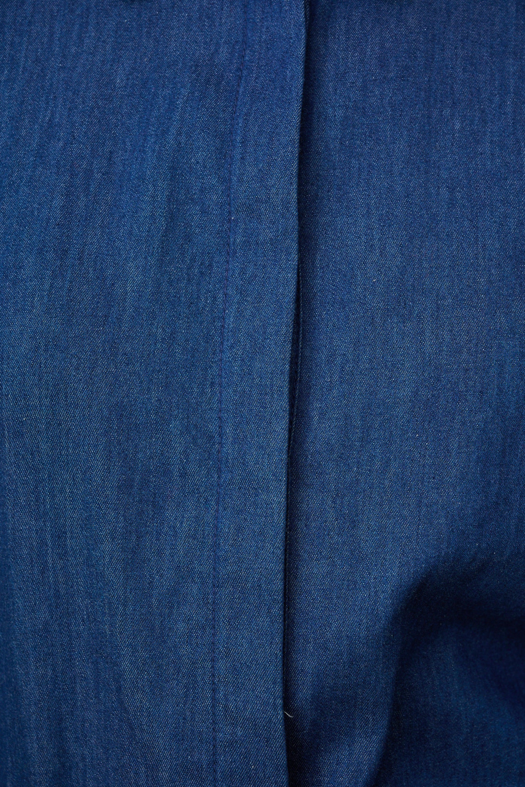 Denim Puffed Sleeve Blouse