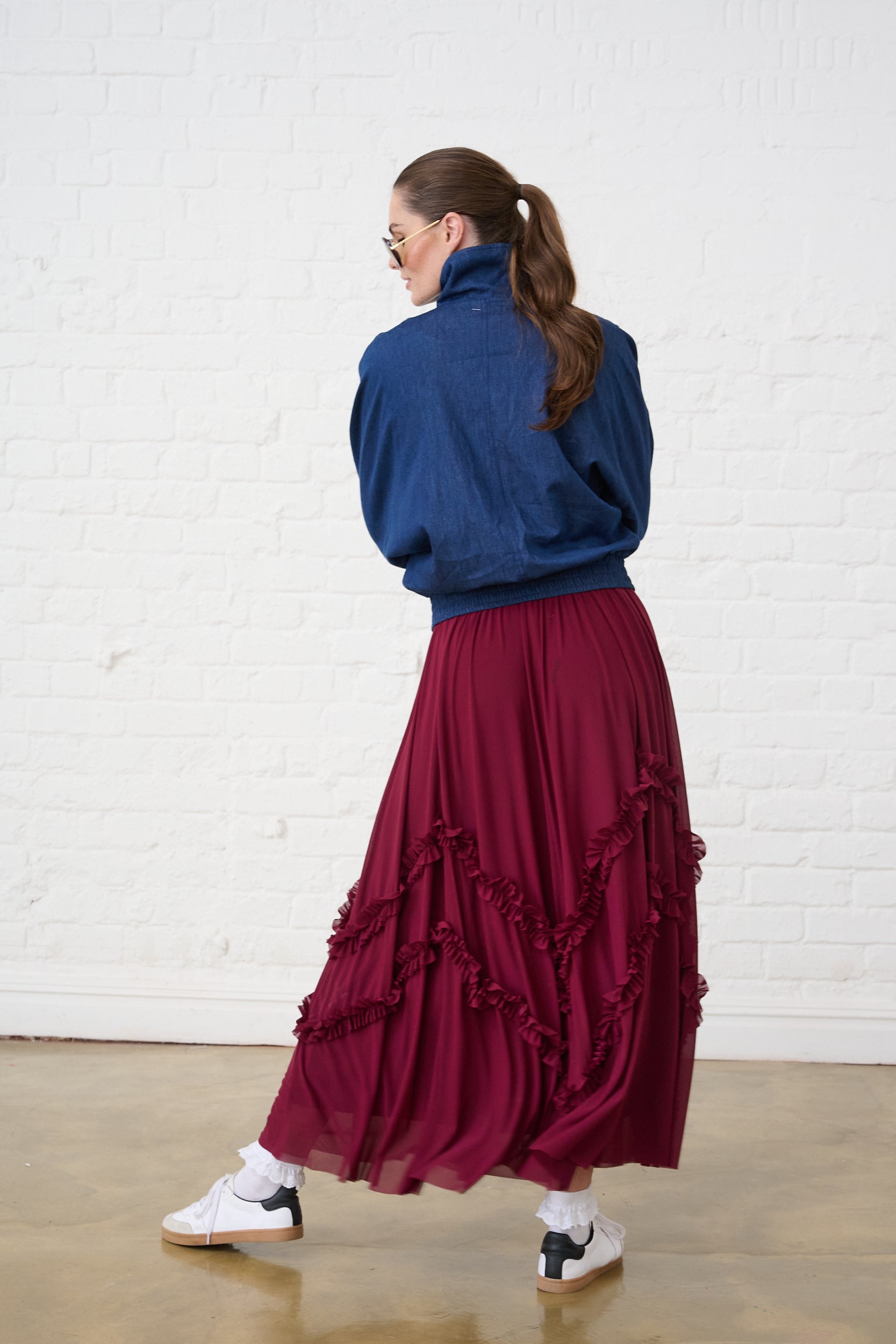 Burgundy Tulle Skirt