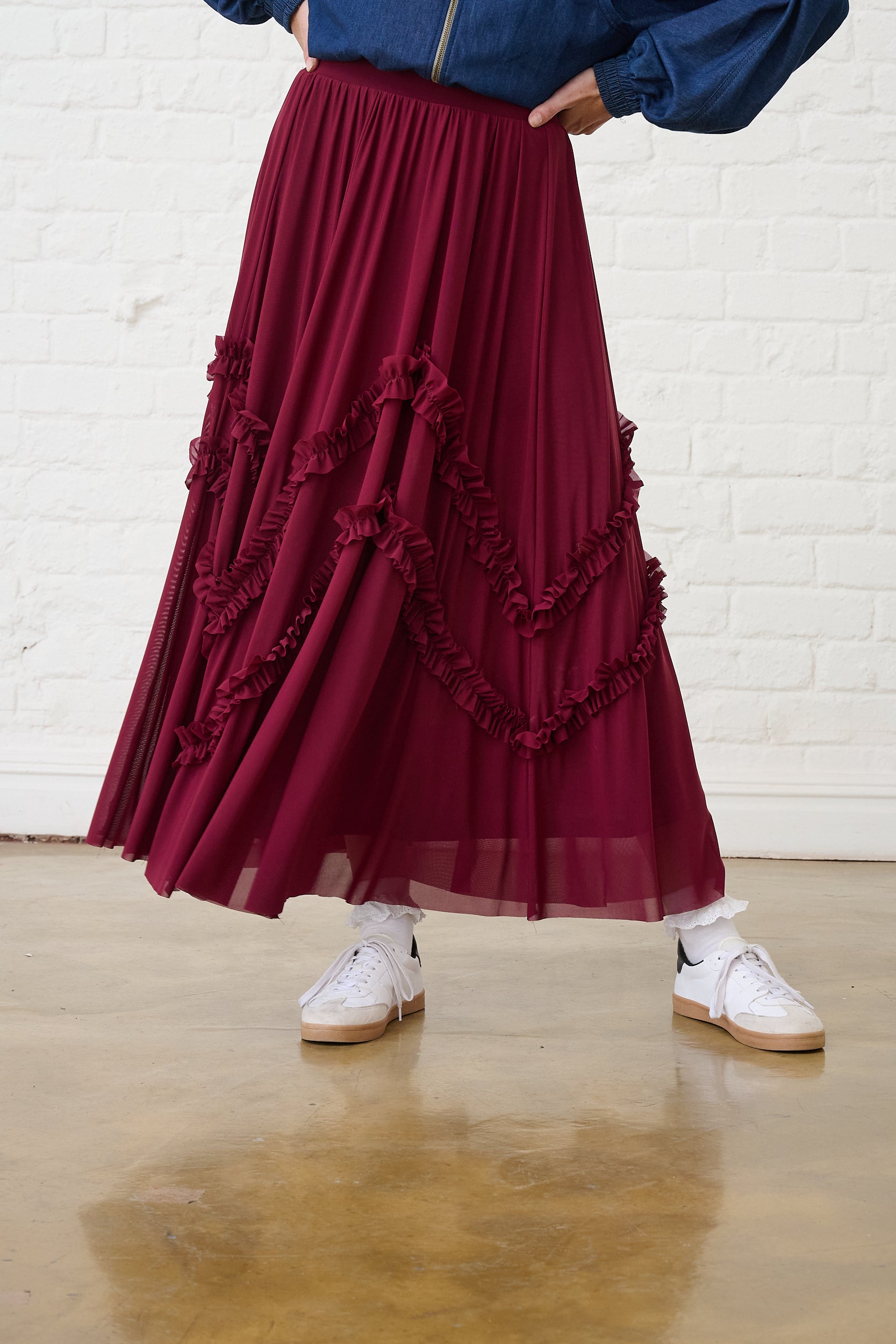 Burgundy Tulle Skirt