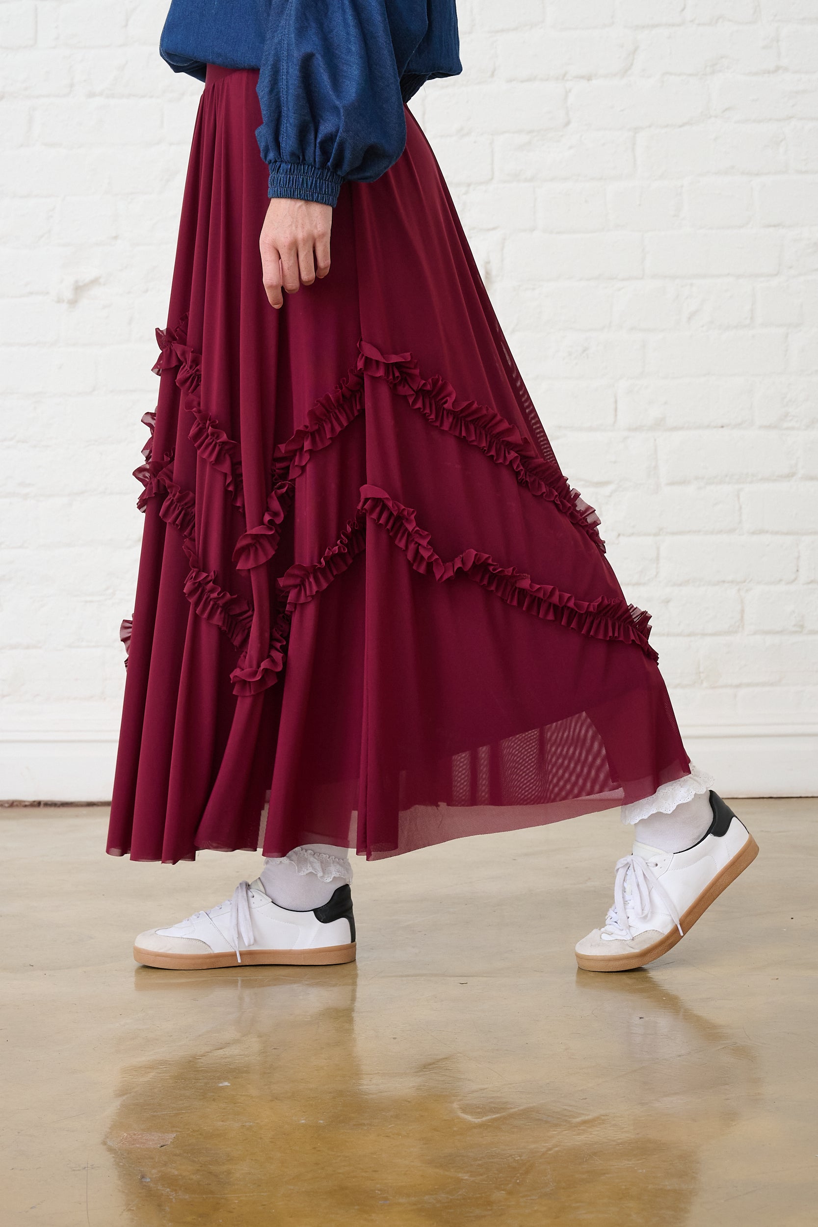 Burgundy Tulle Skirt