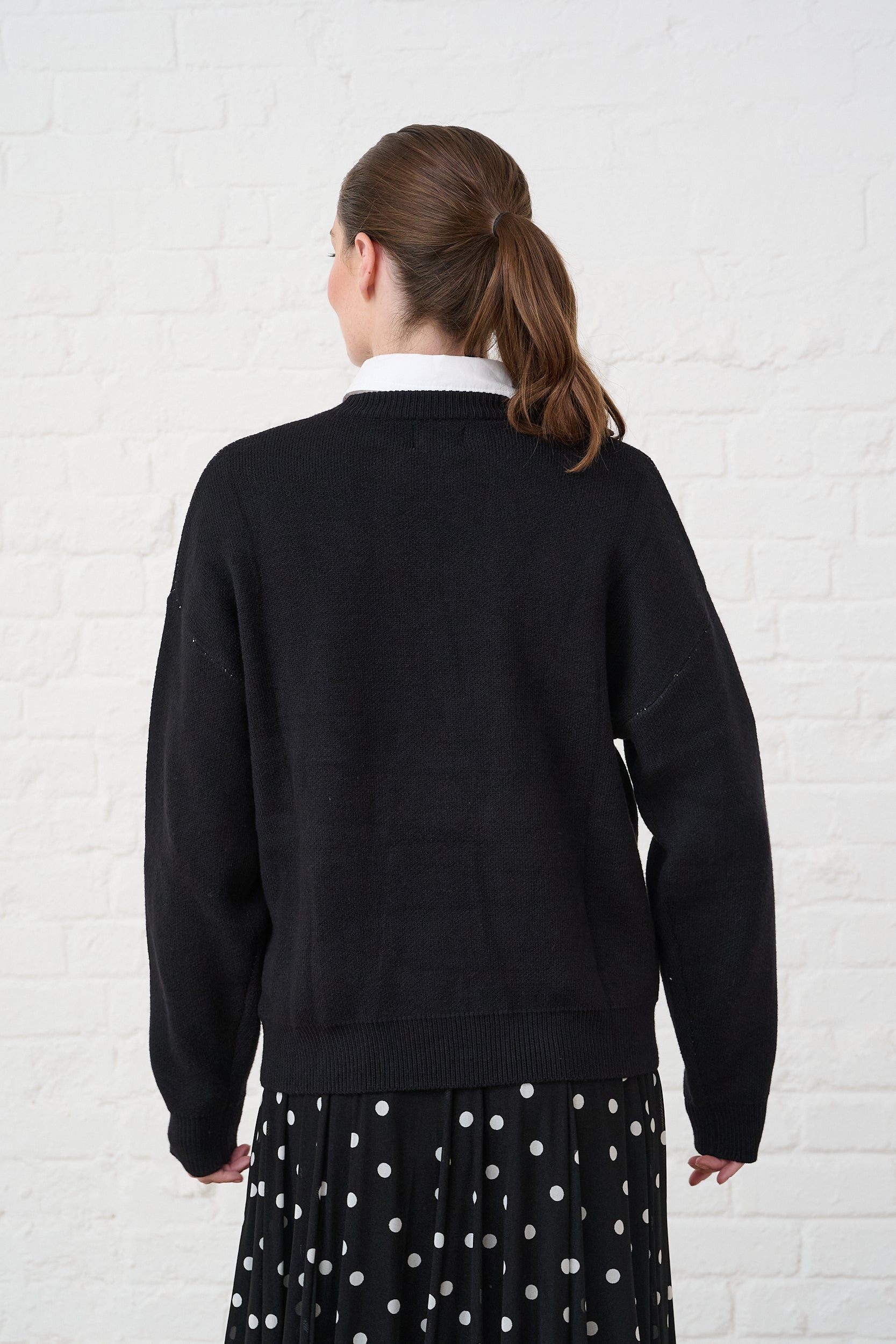 Black Essential Jumper in Textured WHAT!
