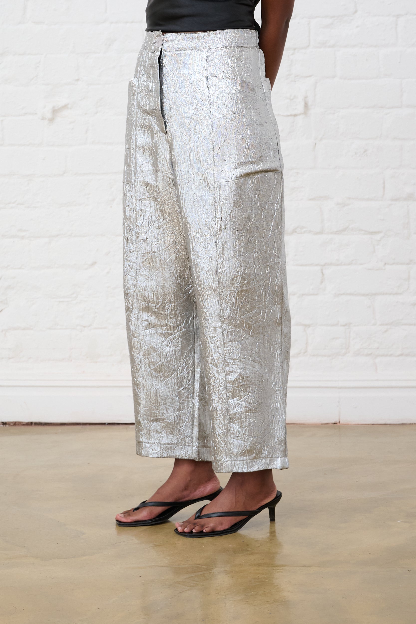Silver Tapered Leg Pants