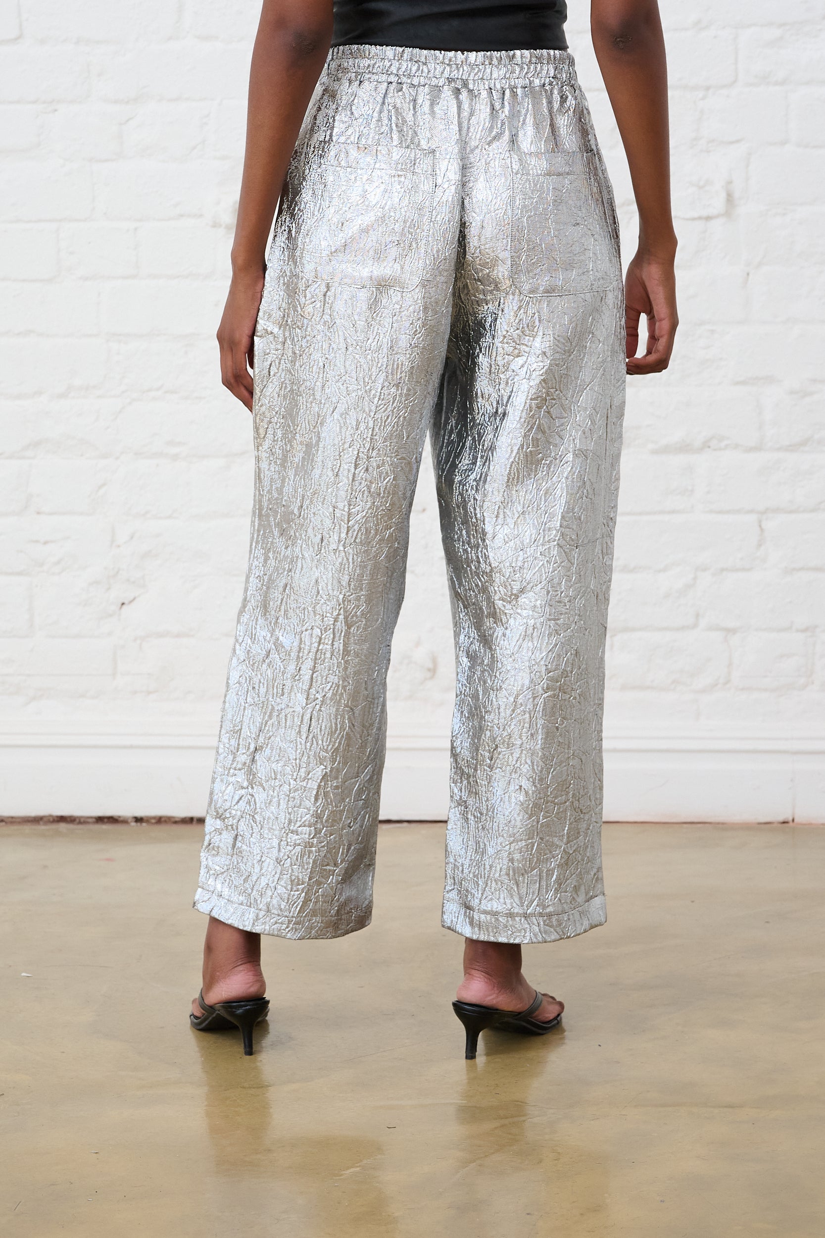 Silver Tapered Leg Pants