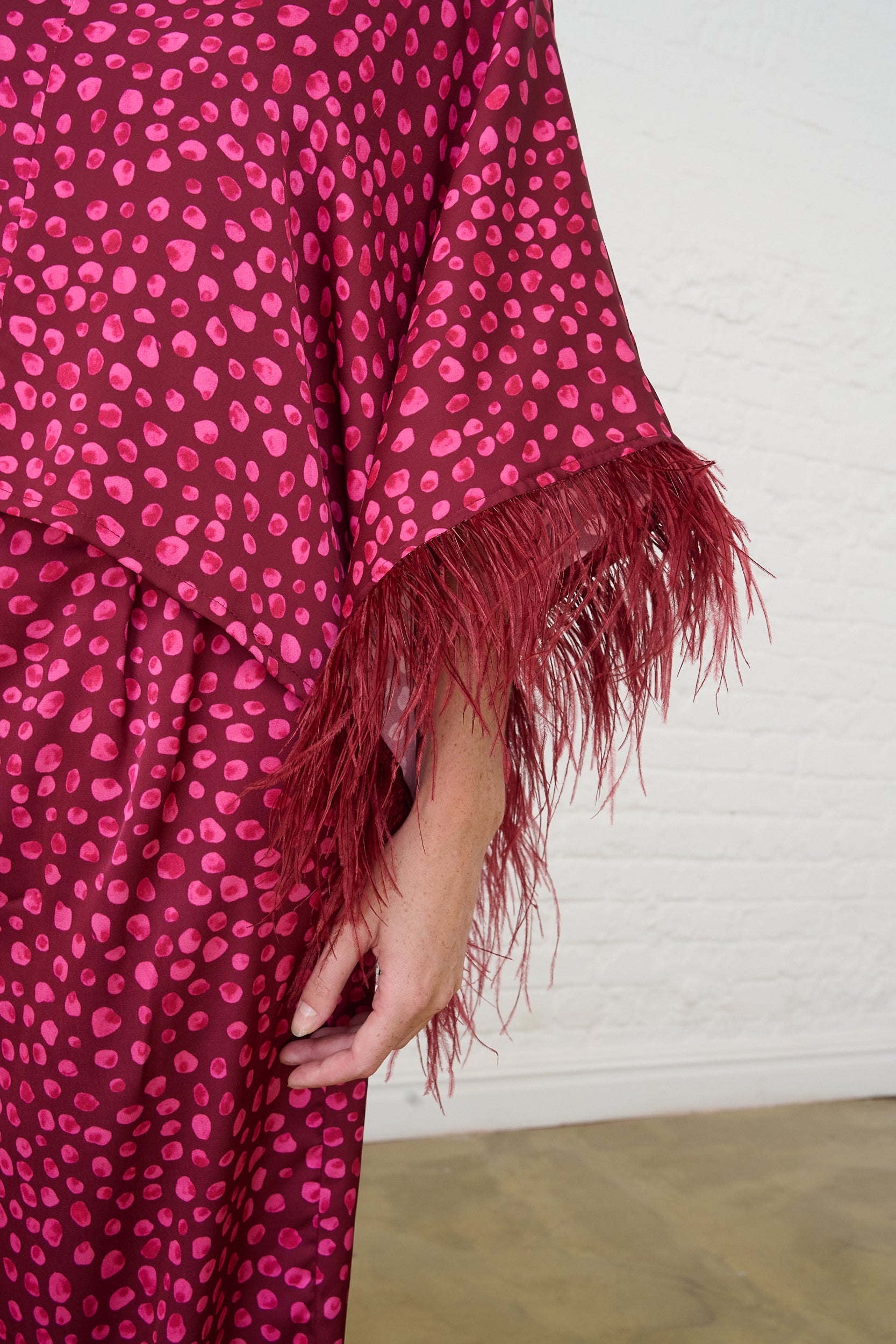Sizzle Feather Kimono Top in Pink
