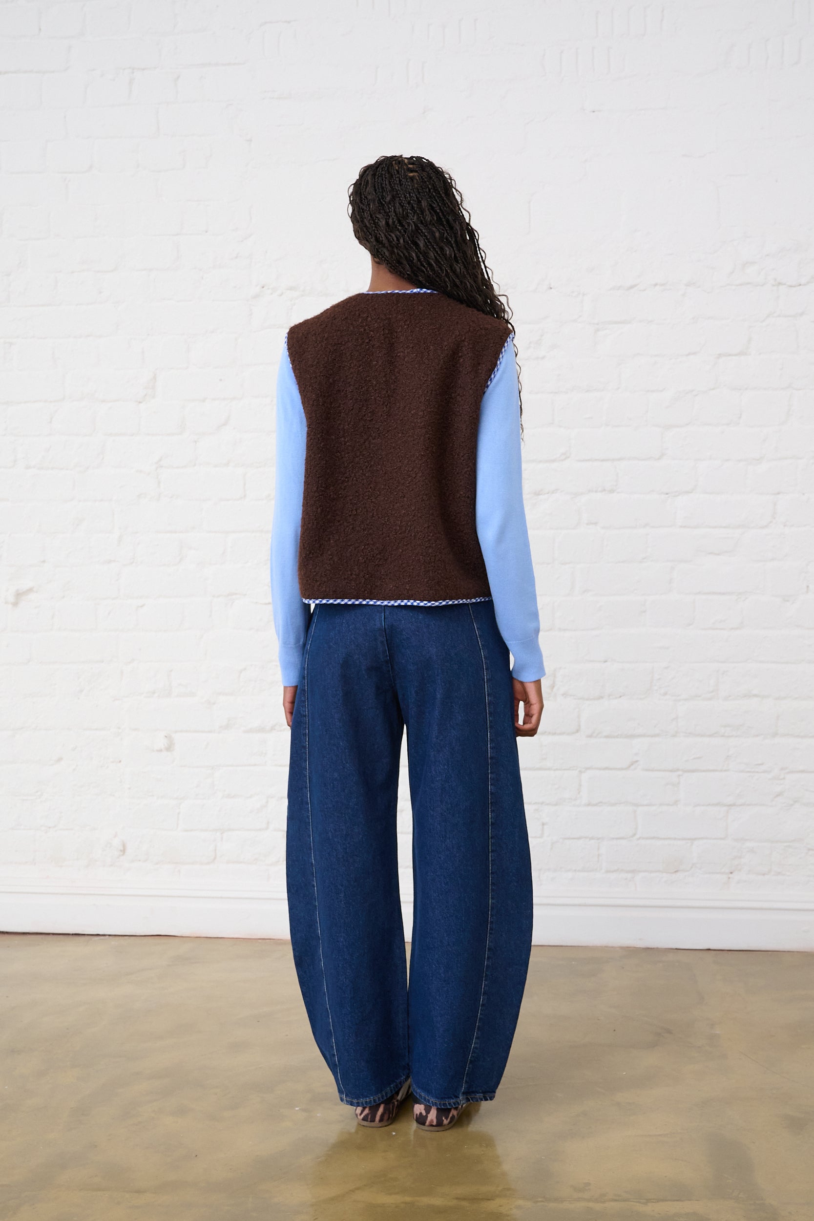 Reversible Gilet in Choc/Blue