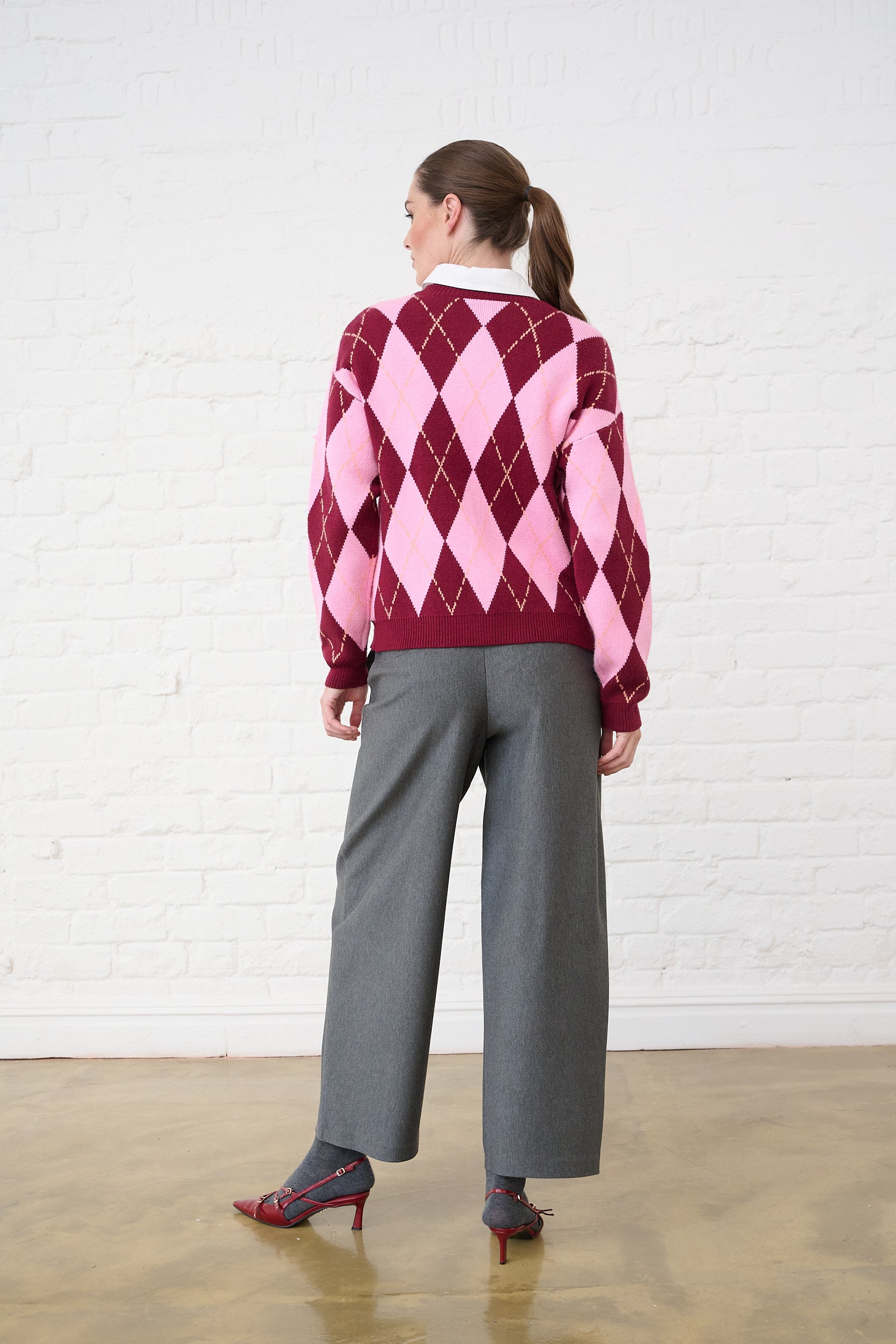 Heavyweight Cardigan in Argyle