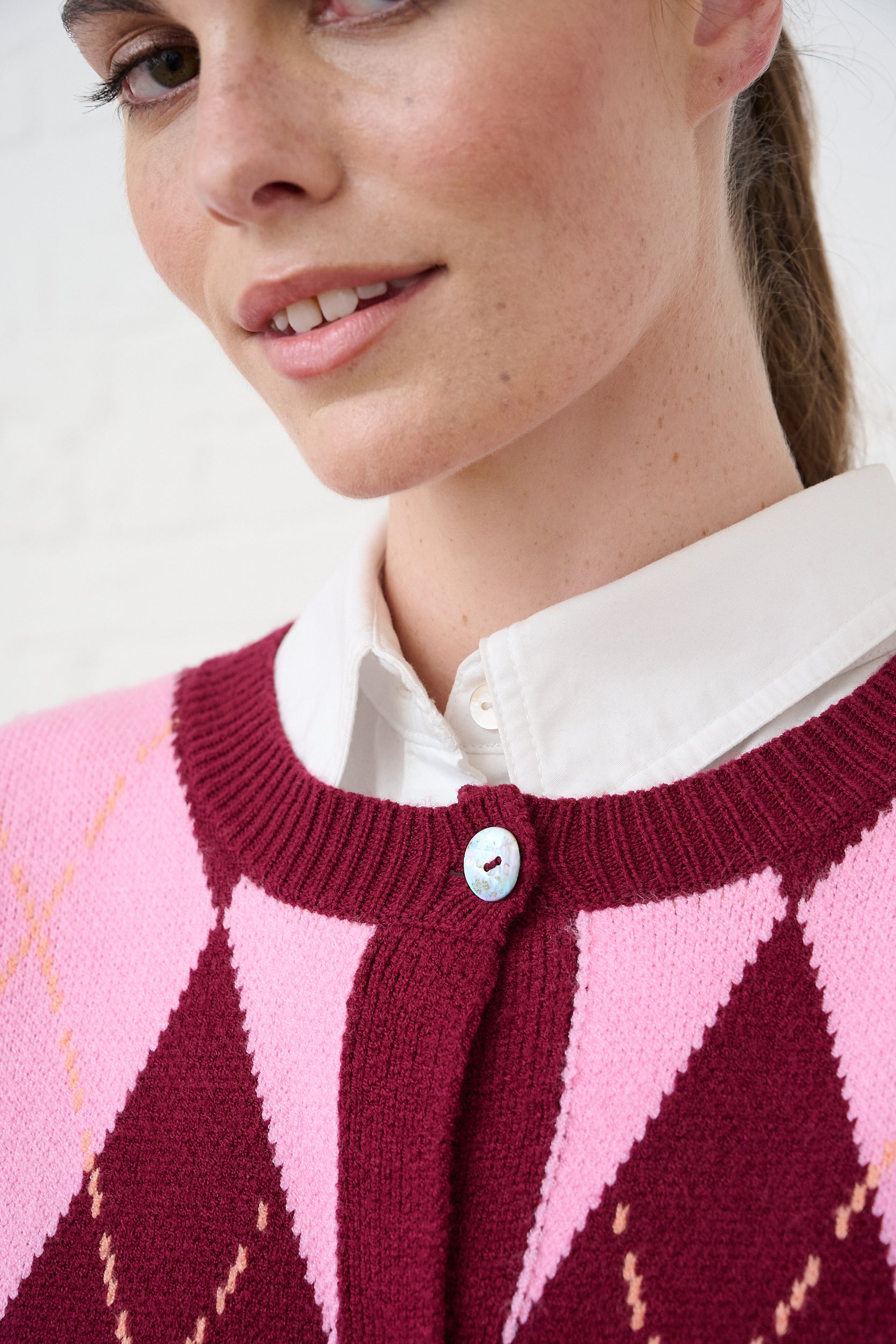 Heavyweight Cardigan in Argyle