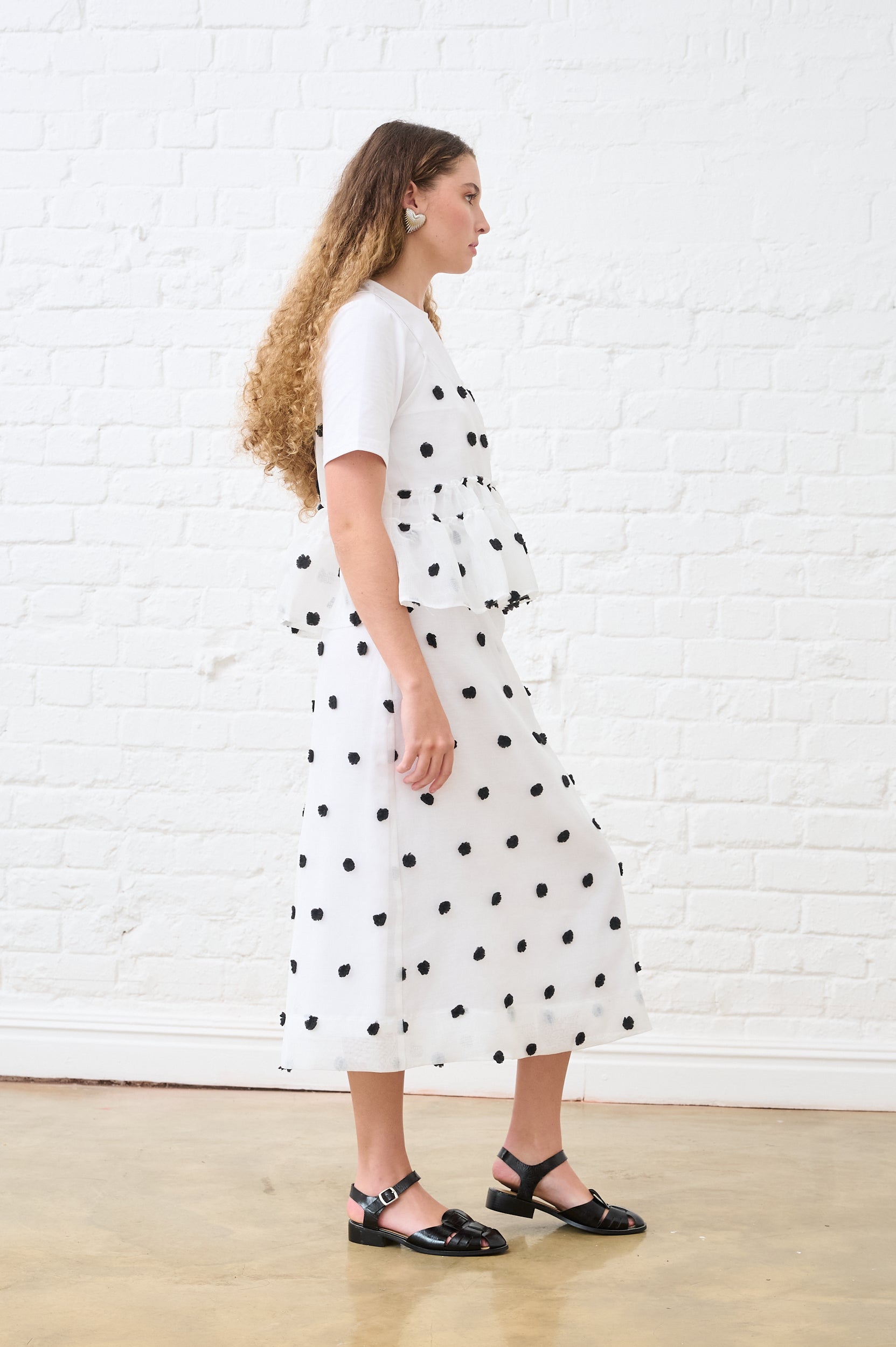 Overlay Skirt in Black Spot