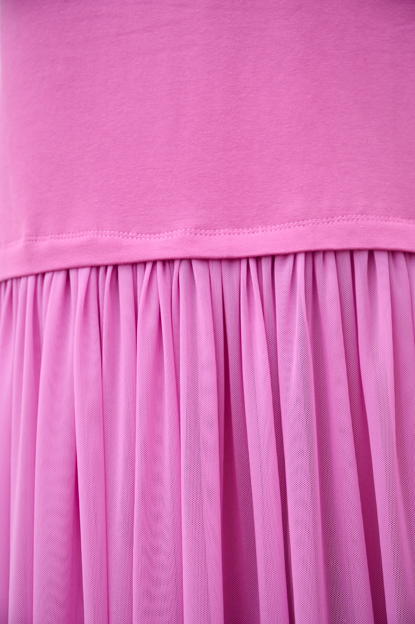 Raspberry Mesh Combo Tshirt Dress