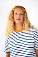 Striped Tee with Embroidered Egg