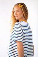 Striped Tee with Embroidered Egg