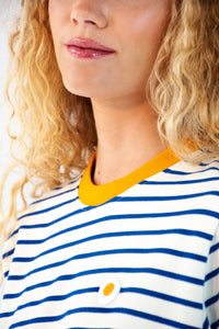 Striped Tee with Embroidered Egg