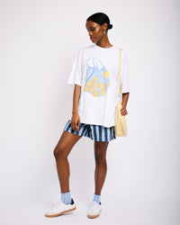 Oversized Tee with Lemon Bag Print