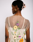 Tunic Dress in Border applique flowers