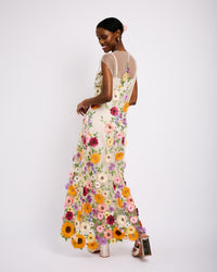 Tunic Dress in Border applique flowers