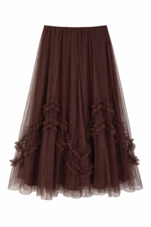 Maxi Tulle Skirt in Chocolate