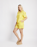 Revere Collar Linen Shirt in Yellow - Me&B