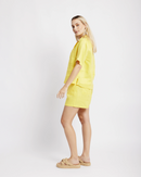 Revere Collar Linen Shirt in Yellow - Me&B