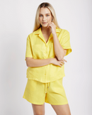 Revere Collar Linen Shirt in Yellow - Me&B