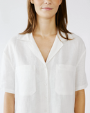 Revere Collar Linen Shirt in Milk - Me&B