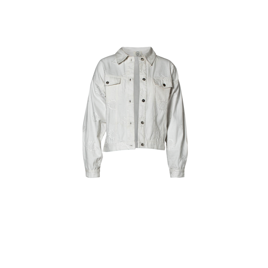 Me & B. Jackets. Women. White denim jacket. Embodied white jacket. Locally made. Cape Town