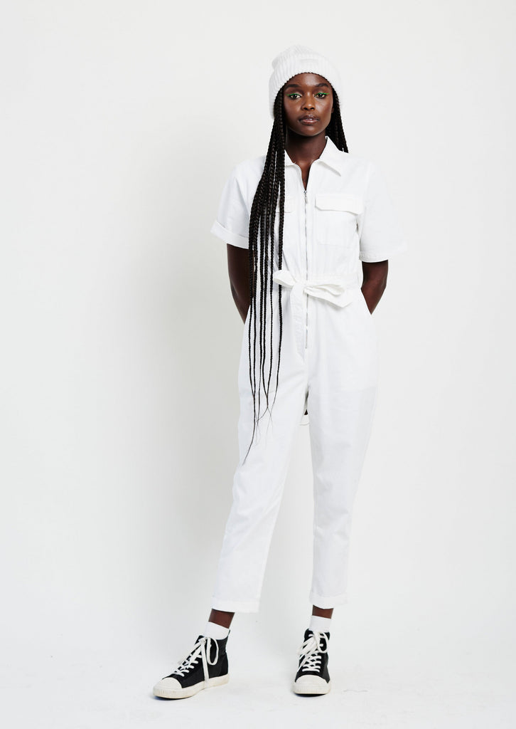 Me and B. Jumpsuit. Pantsuit. White denim jumpsuit.  White boiler suit. Dungarees. Local Brands. South Africa.