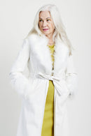 Me and B. Jacket. Coat. Women. Fur coat. White fur coat. Leather jacket. White leather jacket. White leather jacket with fur. White winter coat. Local fashion South Africa.   