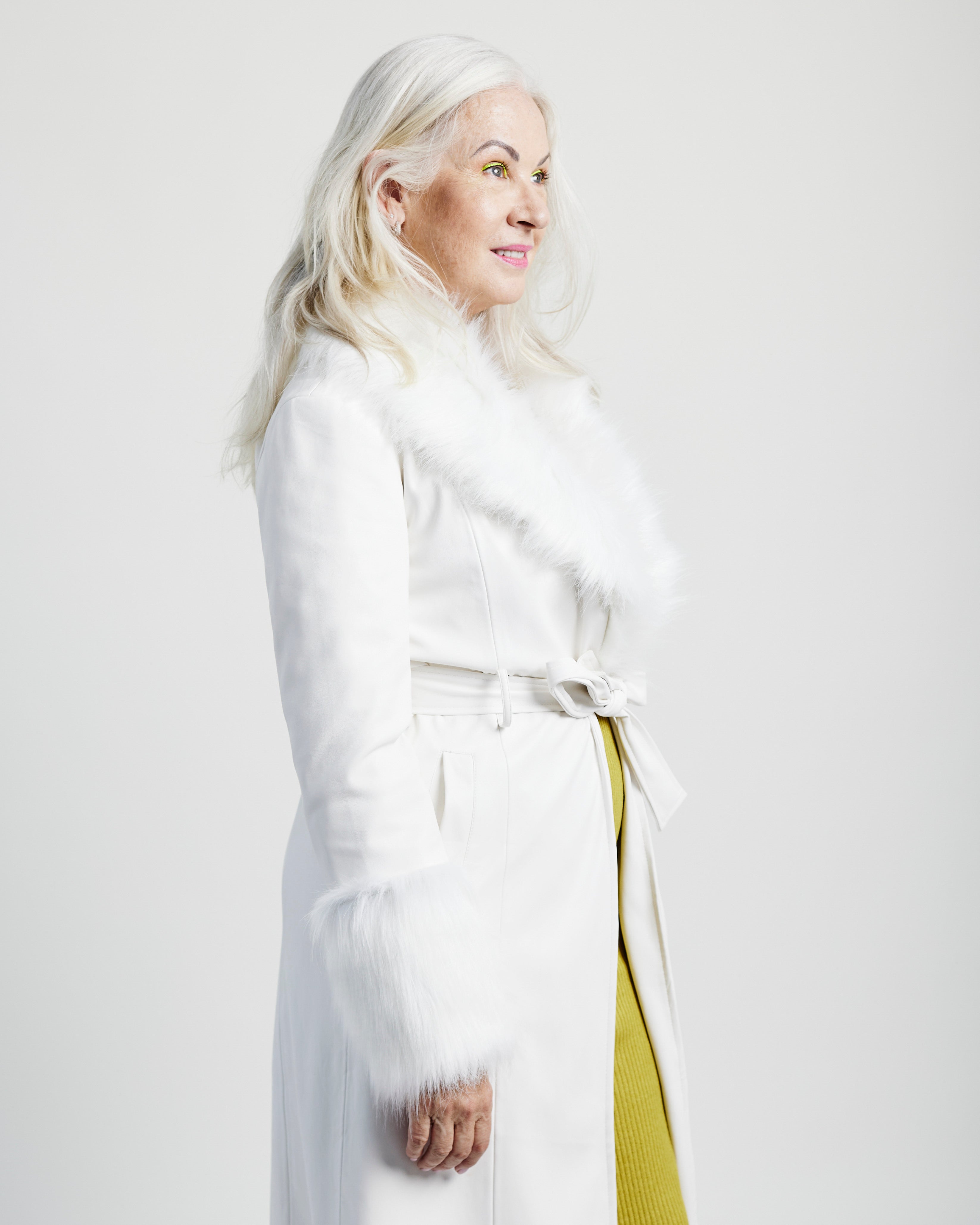 Me & B. Jacket. Coat. Women. Fur coat. White fur coat. Leather jacket. White leather jacket. White leather jacket with fur. White winter coat. Local fashion South Africa.