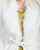Me and B. Jacket. Coat. Women. Fur coat. White fur coat. Leather jacket. White leather jacket. White leather jacket with fur. White winter coat. Local fashion Cape Town
