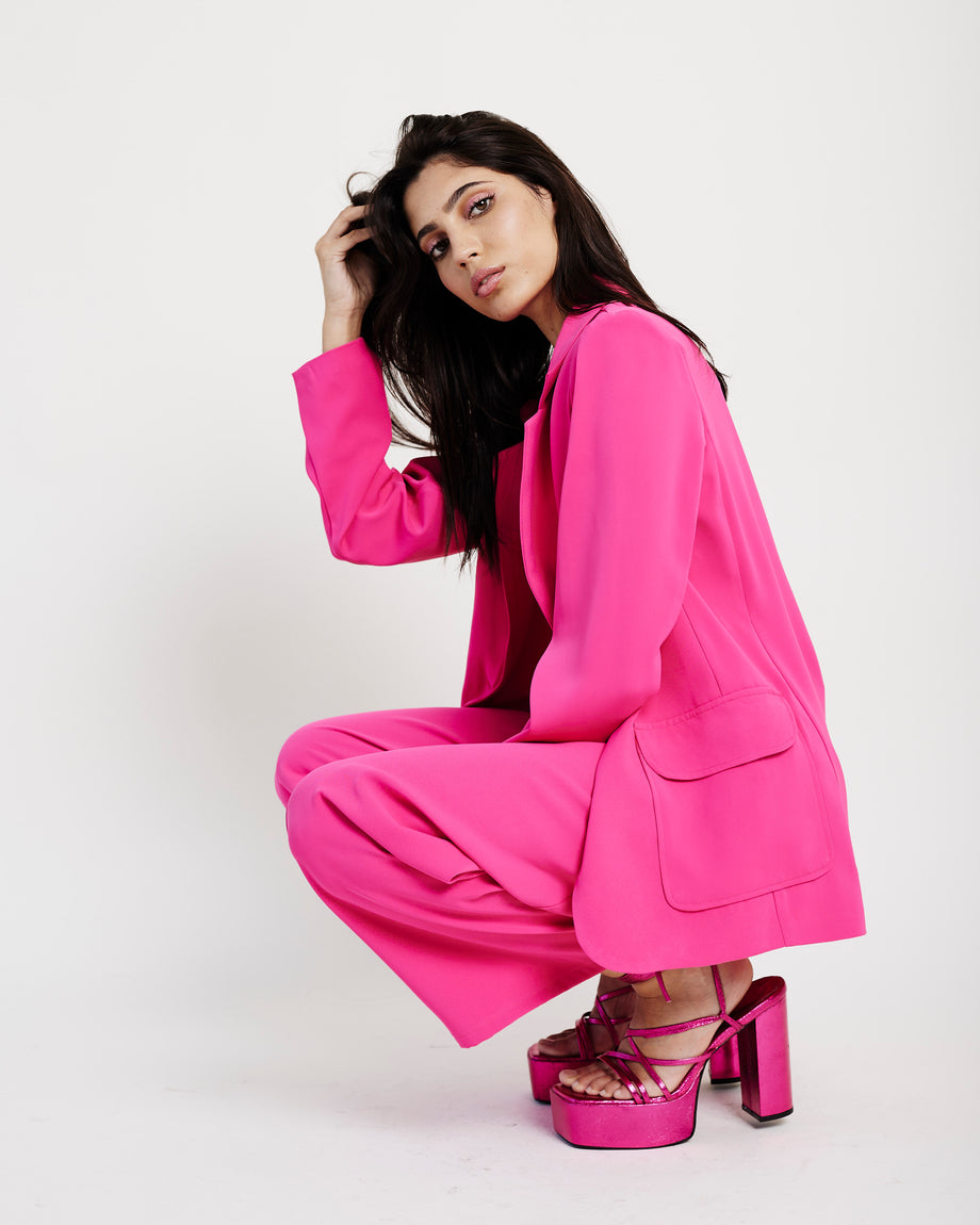 The Tailored Pant in Cerise Pink