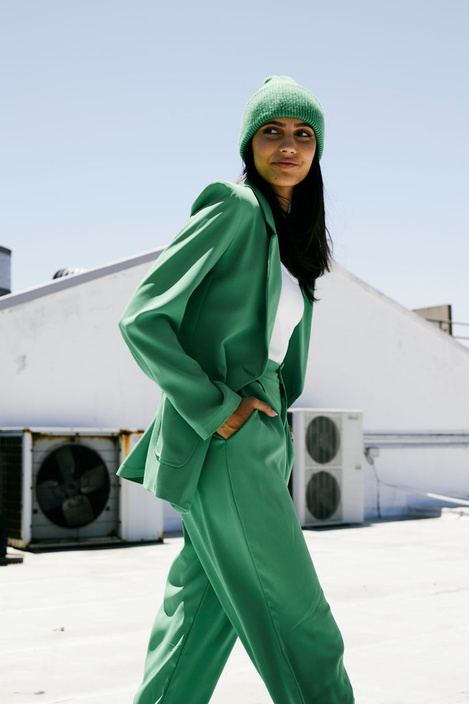 Me & B. Suit pants. Women's clothing. Green suit pants. Emerald green suit. Green suit set. Local clothing brand South Africa
