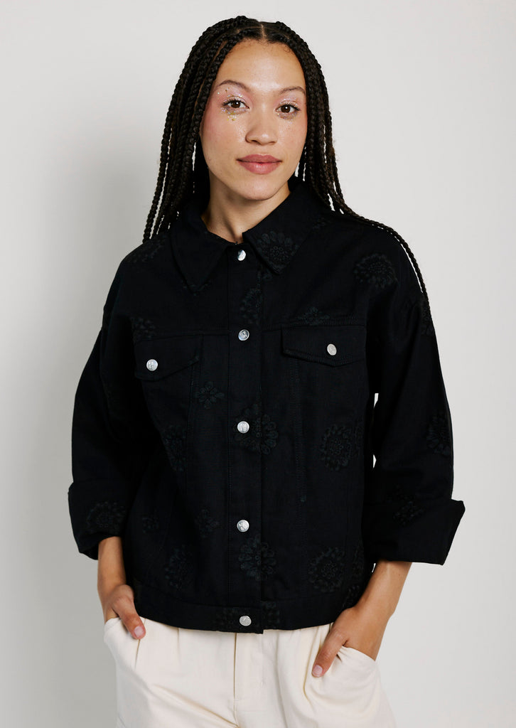 Me & B. Jackets. Women. Black denim jacket. Embodied black jacket. Local brand. South Africa.